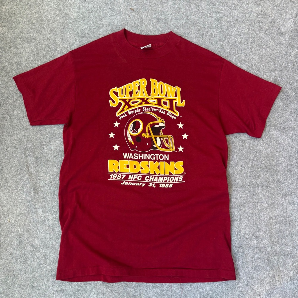 Vintage 1987 Washington Redskins NFC Champions Super Bowl XXII T-Shirt Maroon M